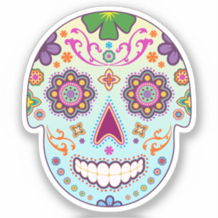 Sugar Skull Custom-Cut Vinyl Sticker