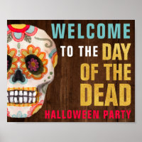 Sugar Skull Day of Dead Halloween Party Welcome