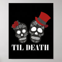 Sugar Skull Day Of Dead Married Couple Wedding Bri
