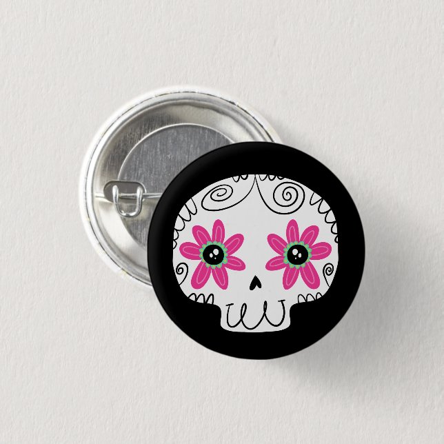Sugar Skull Day of the Dead 3 Cm Round Badge (Front & Back)
