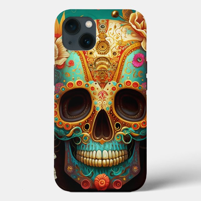 Sugar Skull Day Of The Dead Case-Mate iPhone Case (Back)