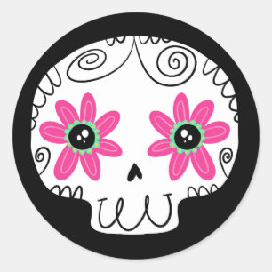 Sugar Skull Day of the Dead Classic Round Sticker