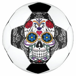 Sugar Skull "Day of the Dead" Damask Lace Custom Football