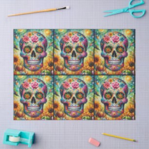 Sugar Skull Day of the Dead Decoupage Tissue Paper