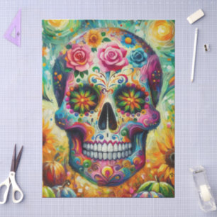Sugar Skull Day of the Dead Decoupage Tissue Paper