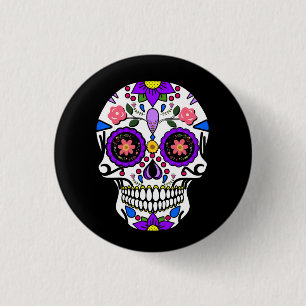 Sugar Skull - Day of the Dead - Dia de los Muertos 3 Cm Round Badge