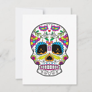 Sugar Skull Day Of The Dead Dia De Los Muertos Art Card