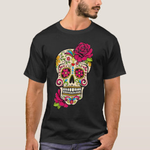 Sugar Skull Day Of The Dead Dia de Los Muertos Flo T-Shirt