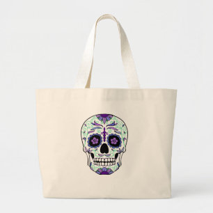 Sugar Skull Day of the Dead Día de Muertos Large Tote Bag