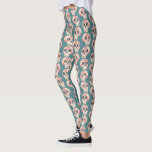 Sugar Skull Day of the Dead Green Leggings<br><div class="desc">Mexican Day of the Dead Sugar Skull pattern,  perfect for Dia de los Muertos,  Cinco de Mayo and Halloween.
Decorated skulls on a teal green background.</div>