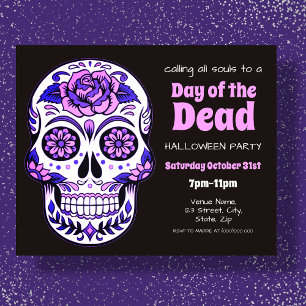 Sugar Skull   Day of The Dead Halloween Invitation