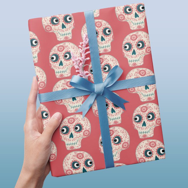 Sugar Skull Day of the Dead Halloween Wrapping Pap Wrapping Paper (Creator Uploaded)