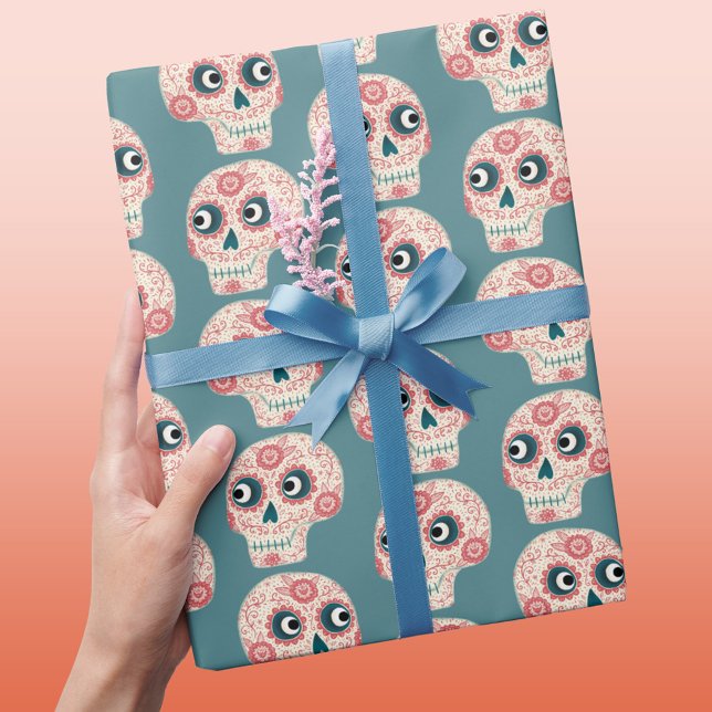 Sugar Skull Day of the Dead Halloween Wrapping Paper (Creator Uploaded)