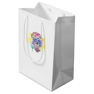 Sugar Skull Day of the Dead NAME Life Memorial Medium Gift Bag