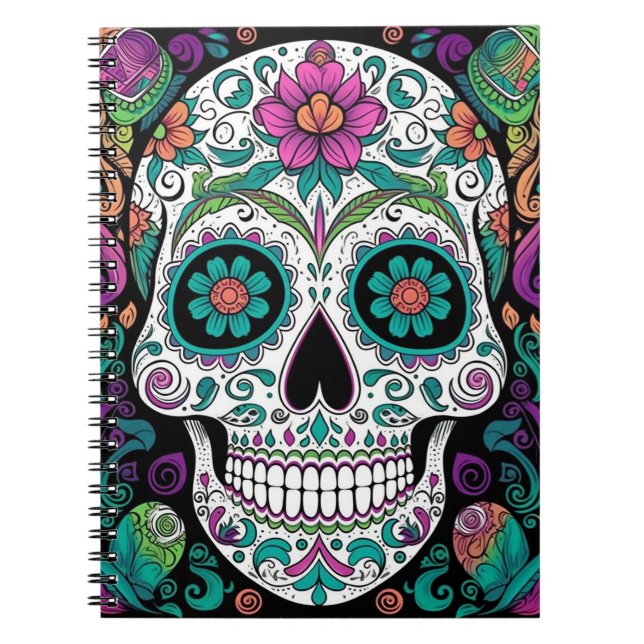 Sugar Skull Day Of The Dead Notebook (Front)