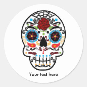 Sugar Skull Day of the Dead Party Stickers