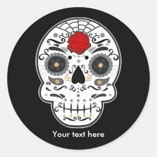Sugar Skull Day of the Dead Party Stickers