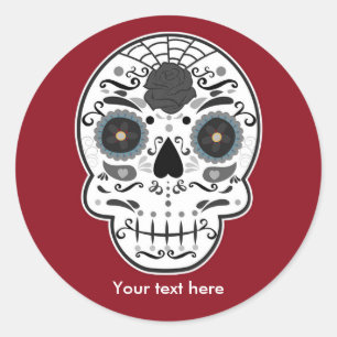 Sugar Skull Day of the Dead Party Stickers