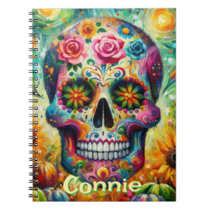 Sugar Skull Day of the Dead Personalised Notebook
