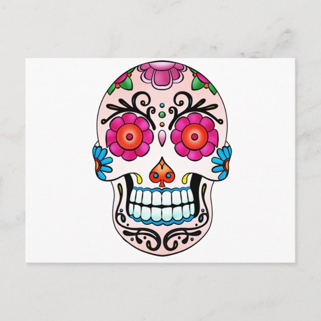 Sugar Skull - Day of the Dead, Tattoo, Mexico Postcard (Front)