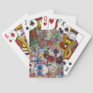 sugar skull day of the dead tattoo playing cards