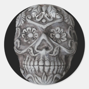 Sugar Skull Day of the Dead Thunder_Cove Classic Round Sticker
