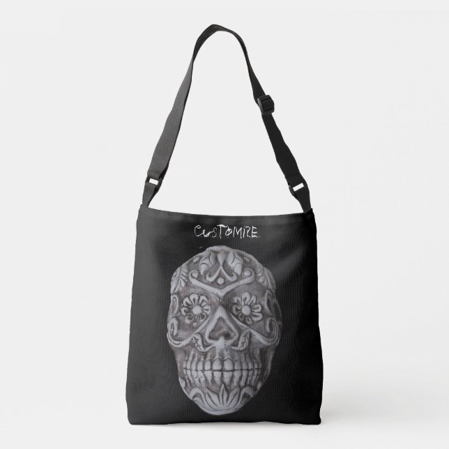 Sugar Skull Day of the Dead Thunder_Cove Crossbody Bag (Back)