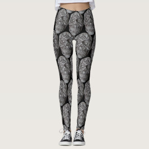 Sugar Skull Day of the Dead Thunder_Cove Leggings