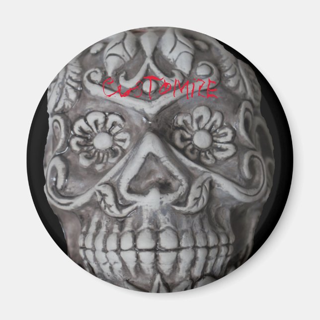 Sugar Skull Day of the Dead Thunder_Cove Magnet (Front)