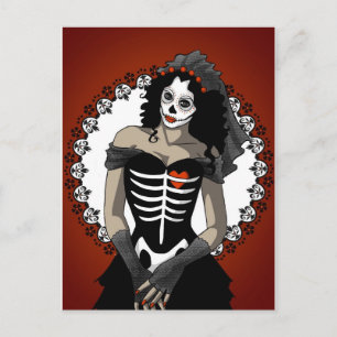 Sugar Skull - Dead Bride Postcard