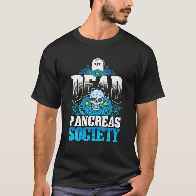 Sugar Skull Dead Pancreas Society TD1 Halloween Co T-Shirt (Front)