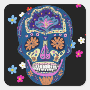 Sugar Skull Design Square Sticker