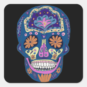 Sugar Skull Design Square Sticker