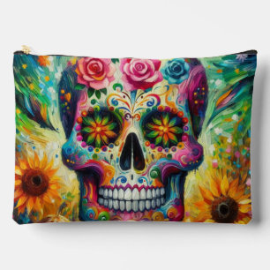 Sugar Skull Dia De Los Muertos Day of the Dead Accessory Pouch