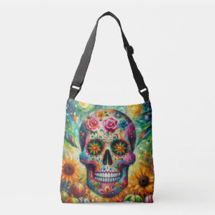 Sugar Skull Dia De Los Muertos Day of the Dead Crossbody Bag