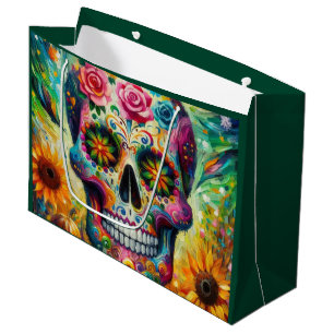 Sugar Skull Dia De Los Muertos Day of the Dead Large Gift Bag