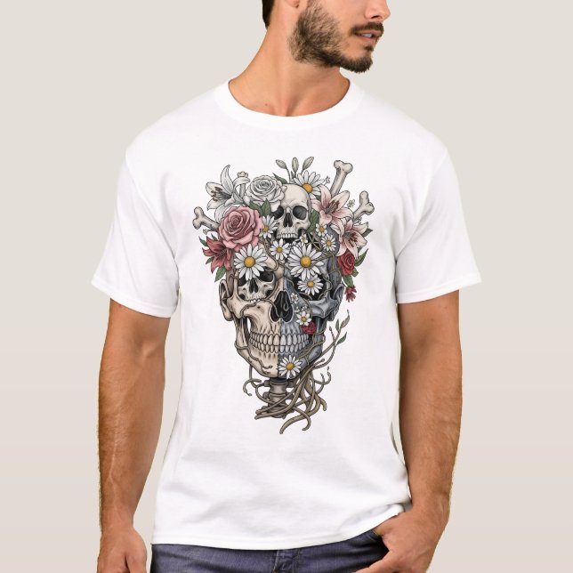 Sugar Skull Dia De Los Muertos Day of the Dead  T-Shirt (Front)