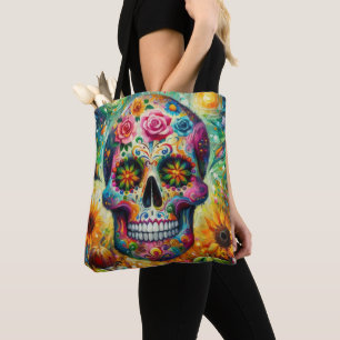 Sugar Skull Dia De Los Muertos Day of the Dead Tote Bag