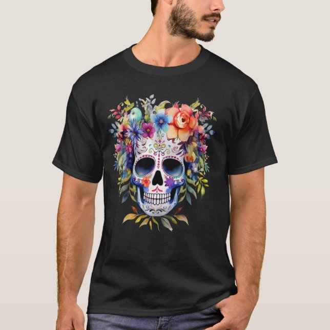 Sugar Skull Dia De Los Muertos La Catrina Day Of T T-Shirt (Front)