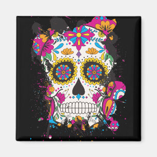 Sugar skull dia de los muertos magnet