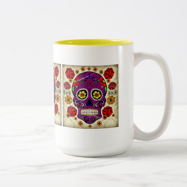 Sugar Skull Dia De Los Muertos Mug (Right)