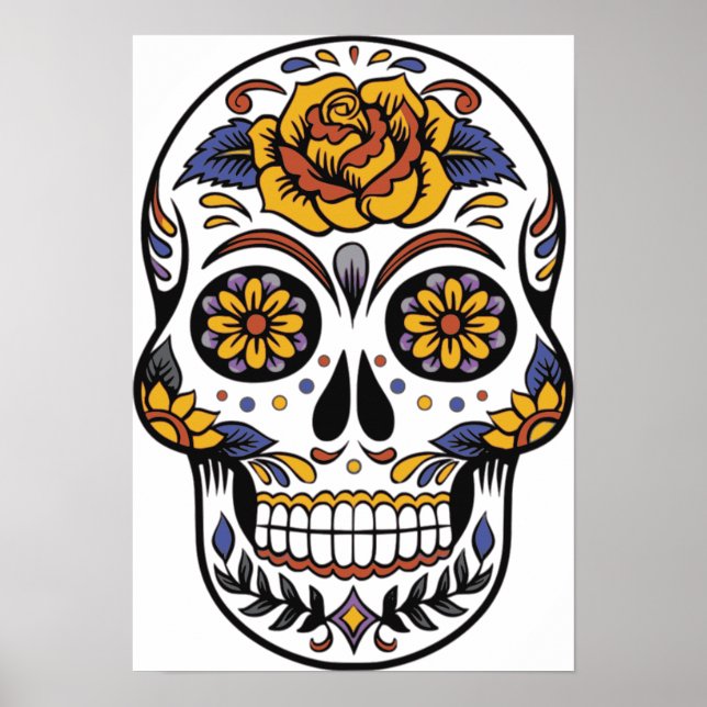 Sugar Skull Dia De Los Muertos Poster (Front)