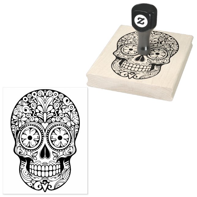Sugar Skull  💀💀 Día de Muertos Rubber Stamp (Stamped)