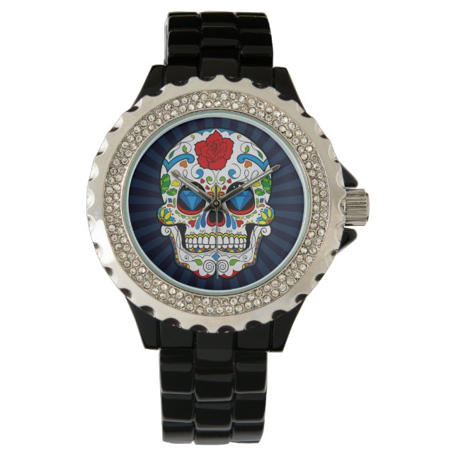Sugar Skull Diamonds Mens Watch  (Front)