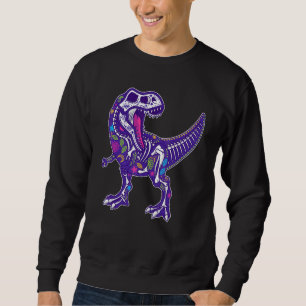 Sugar Skull Dinosaur Calavera Dia De Los Muertos H Sweatshirt