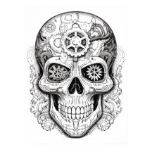 Sugar Skull Drawing Art for Kids + Adults Poster