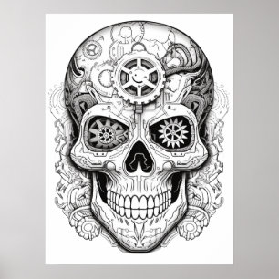 Sugar Skull Drawing Art for Kids + Adults Poster
