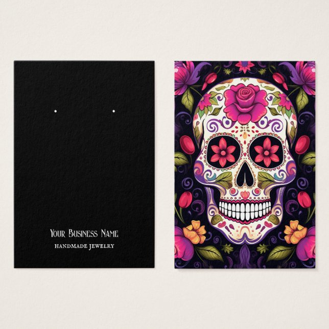 Sugar Skull Earring Display Card (Front & Back)
