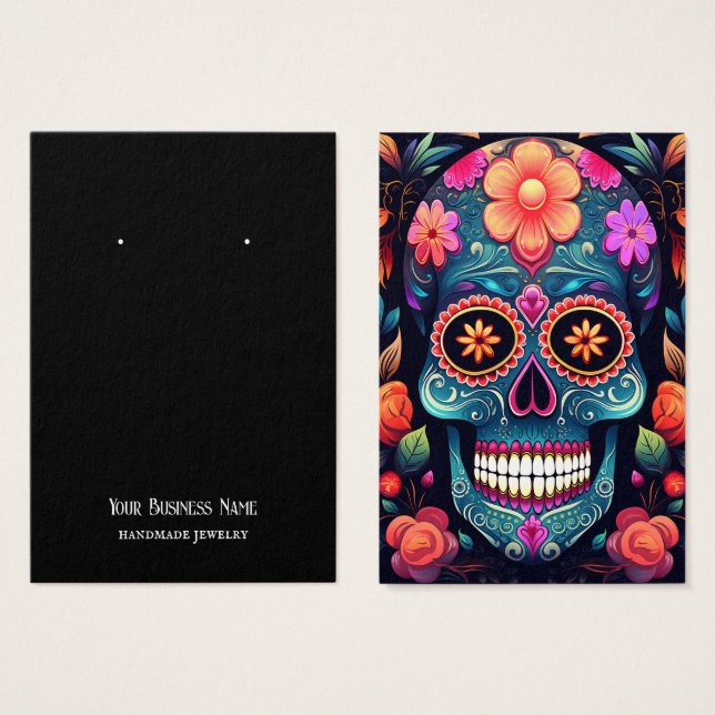 Sugar Skull Earring Display Card (Front & Back)