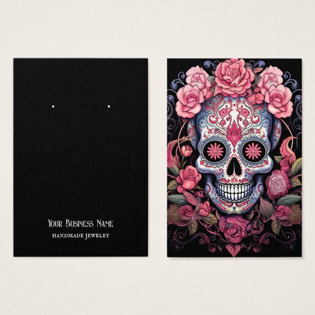 Sugar Skull Earring Display Card (Front & Back)